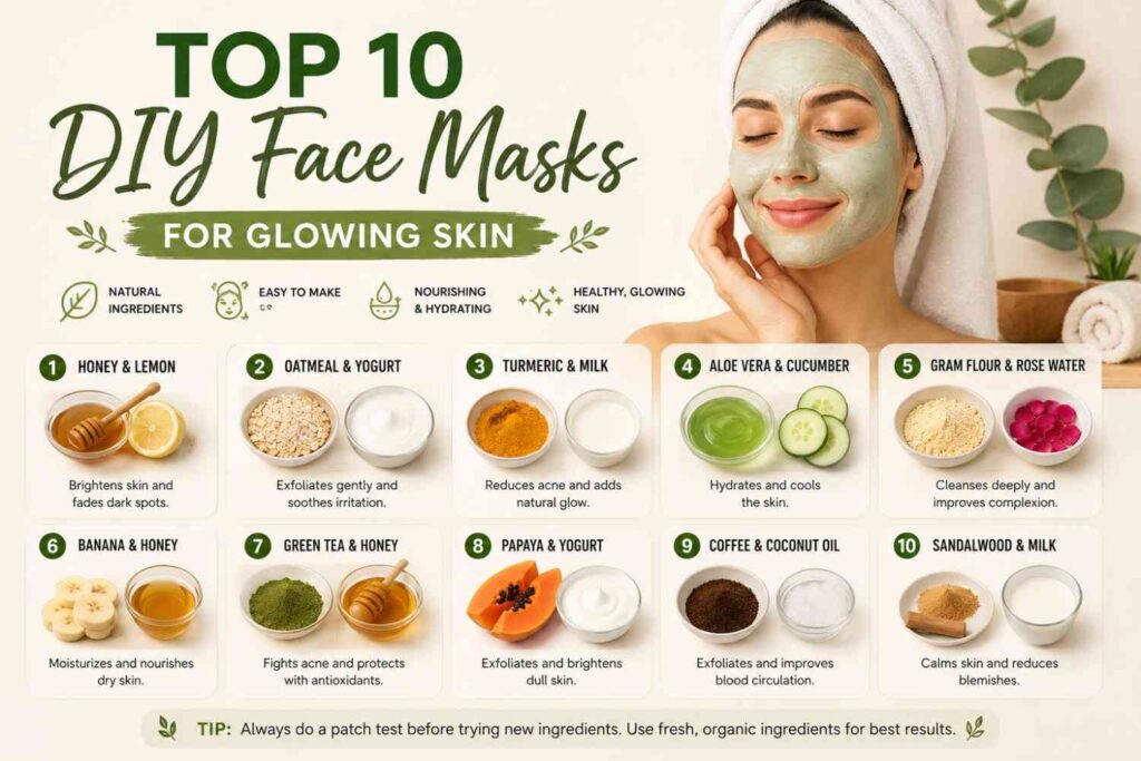 Top 10 DIY Face Masks for Glowing Skin